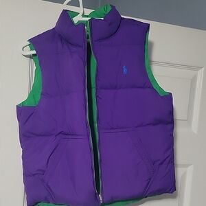 Polo by Ralph Lauren Purple/green reversible Puffer Vest